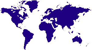 A blue map of the world